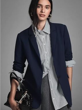 Maeve by Anthro | The Tessie Blazer | Navy Sz 8 | Like New Condition